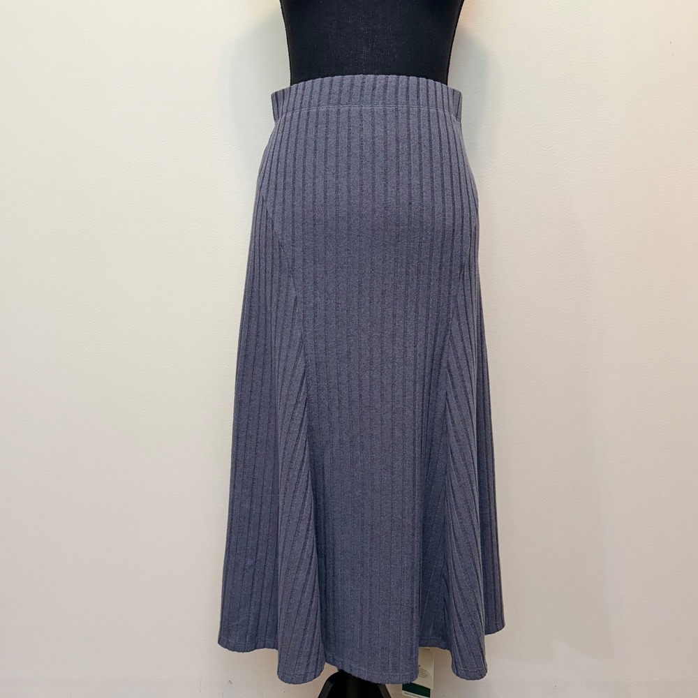 Halara Cloudful Air Ribbed Knit Maxi Skirt Gray Mermaid Flare High Waist Women M